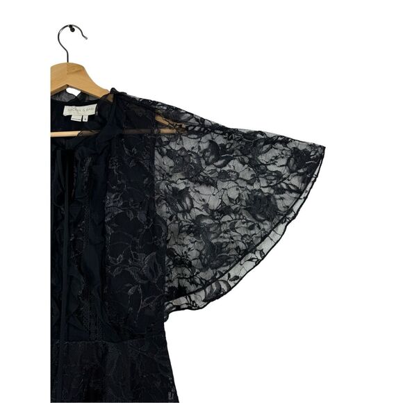 NWT SACHIN & BABI Net a Porter ONASSIS Black LACE LAYERED Dress Size 4 - Picture 11 of 16